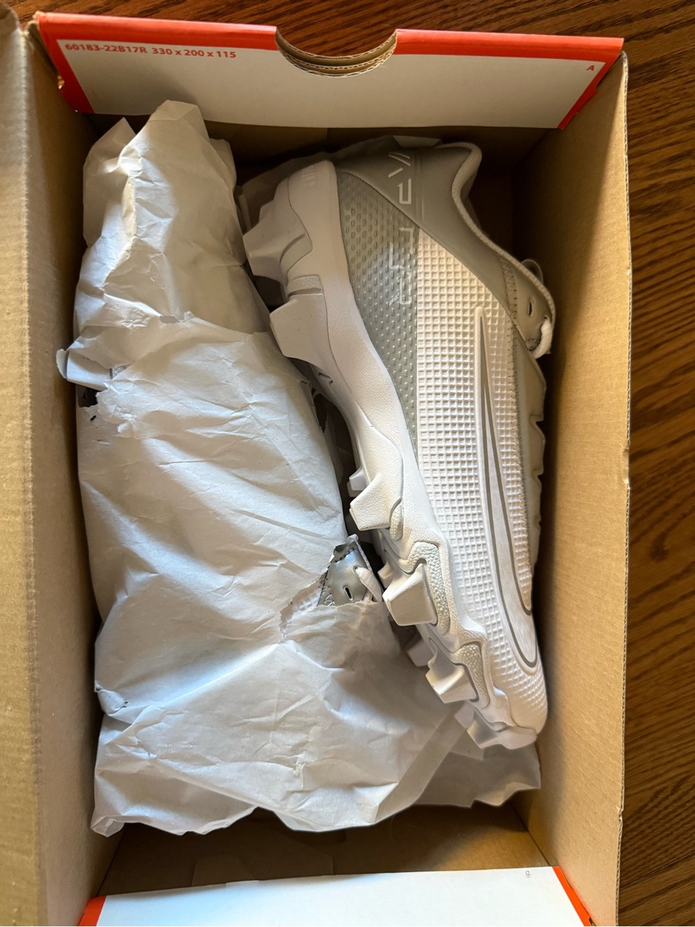 Boys white athletic cleats